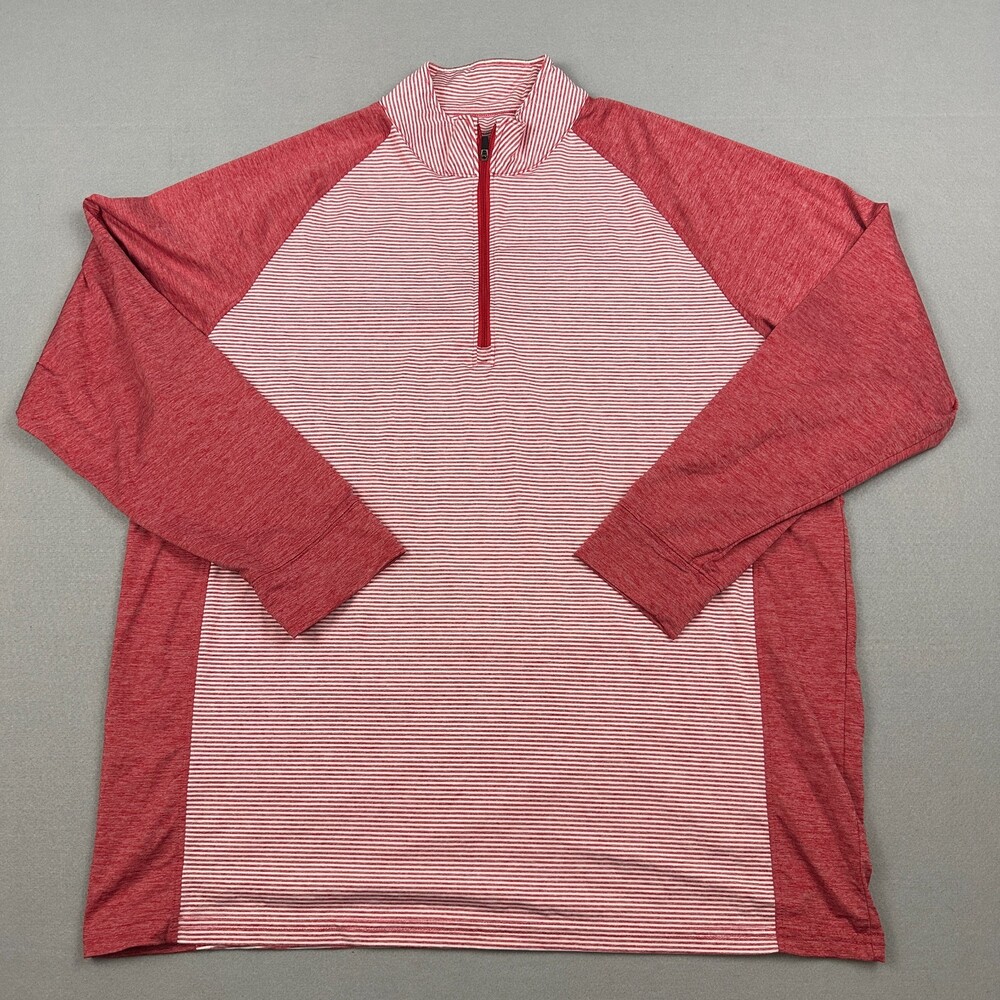 Onward Reserve Sweater Men Extra Large Red Stripe 1/4 Zip Performance Pullover